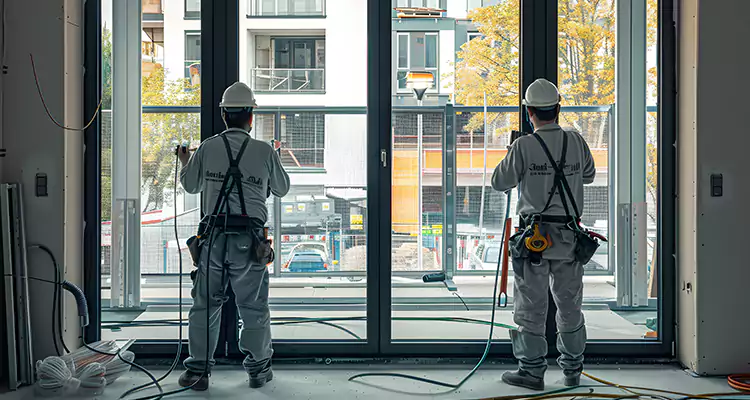 Patio Door Glass Replacement with Built-In Blinds in Midway, FL